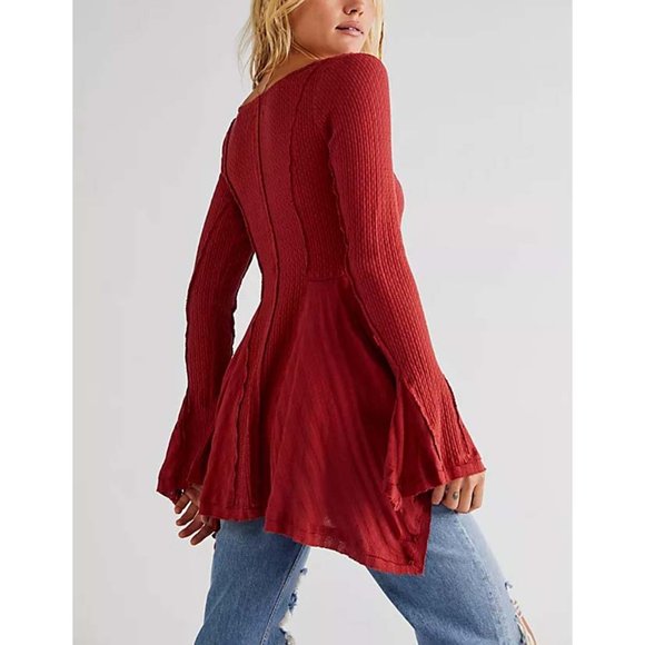 🎉 LAST CHANCE🎉 FREE PEOPLE Primrose Thermal / Faded Rust - Picture 2 of 11